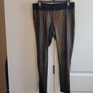 women's l crivit gold / black active leggings